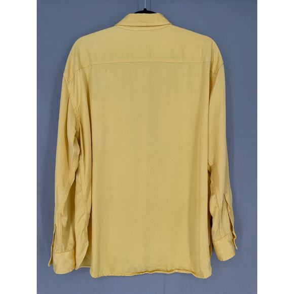 Ralph Lauren Shirt Womens Large Yellow Chambray Button Long Sleeve Lyocell - Picture 4 of 6